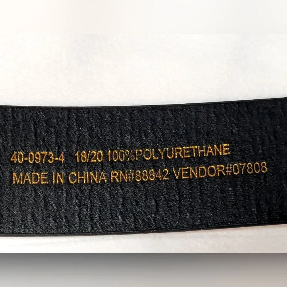 Faux Reptile Skin Black and Grey Buckled Fashion Belt Size 18/20